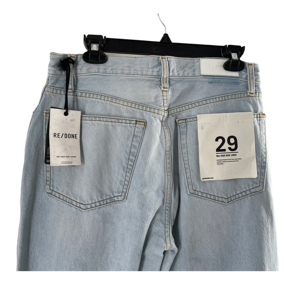 NWT $295 RE/DONE 90S HIGH RISE LOOSE BLEACH DESTROY JEANS - Picture 6 of 12